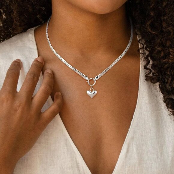 2-Tone Interlocking | Sunburst Heart | CZ Evil Eye | Single Pearl | Love Heart P - Picture 6 of 7